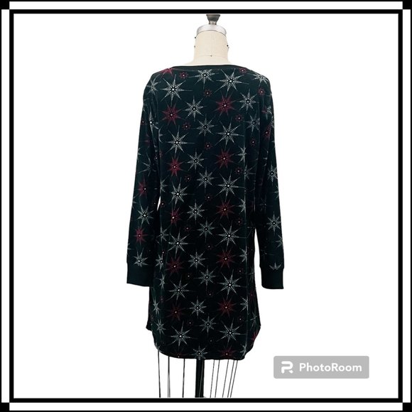 Henley Fleece Pajama Dress by SOFT SENSATIONS - Size M - Picture 2 of 5